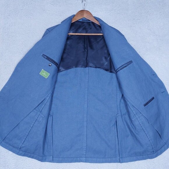 Sid Mashburn Trail Blazer Men's 56R Blue Unstructured Sport Coat Classic Italy - Picture 11 of 16